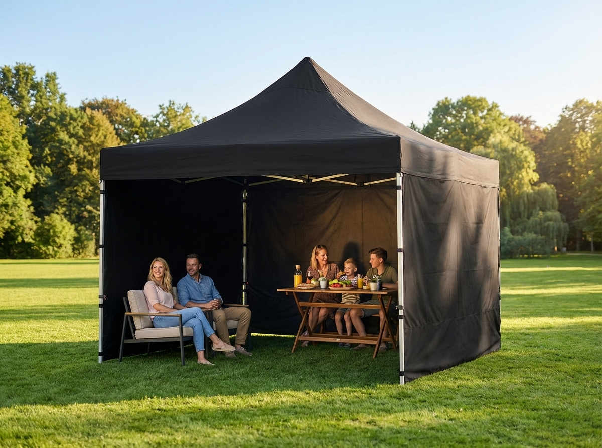 Black pop-up gazebo 4x4m for outdoor events - view 3