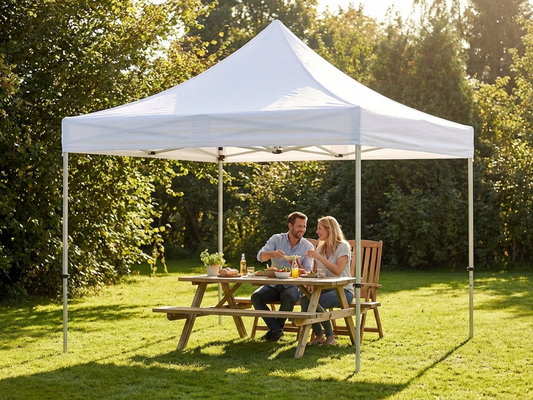 White pop-up gazebo with aluminium frame for outdoor events - product detail