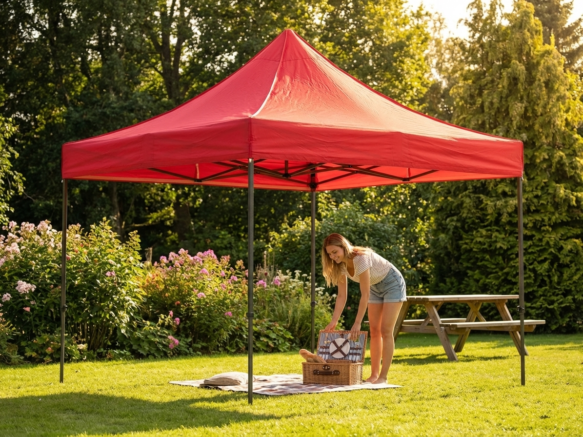 Red gazebo roof cover 3x3 m for outdoor events - view 3
