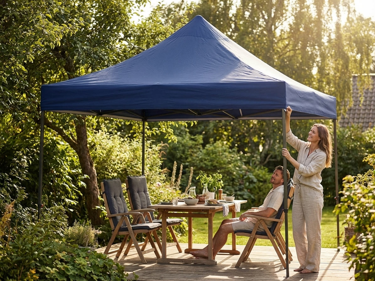 Dark blue gazebo roof cover 3x3 metres for outdoor use - view 3