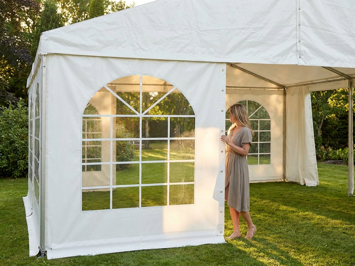 White PVC sidewall 2.33 m for outdoor events - view 3