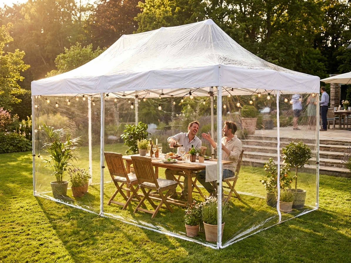 Clear pop-up gazebo with aluminium frame for outdoor events - view 3