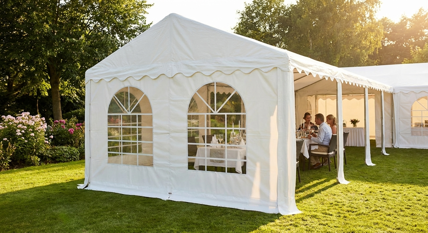 PVC CombiTent extension in white for events - view 3