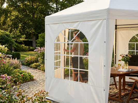PVC sidewall with window for Pagoda tents in white - product detail