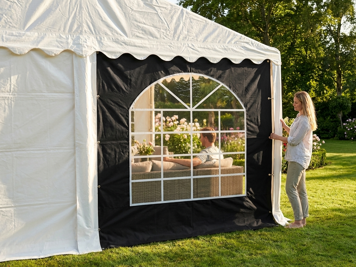 Black sidewall with window for outdoor events - view 3