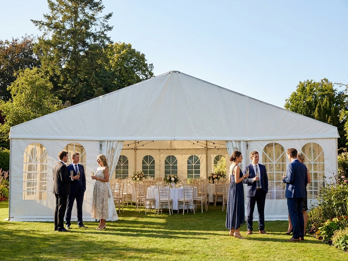 Professional Marquee 9x12m White PVC with Aluminium Frame - view 3