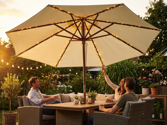 Warm white LED fairy lights for parasol use - product detail