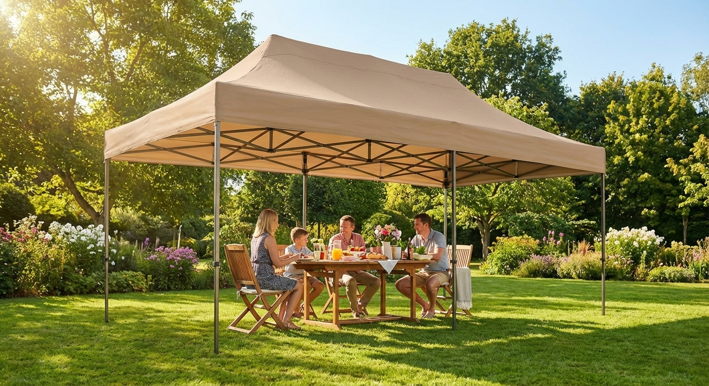 Pop up gazebo 4x6 m Latte with steel frame, perfect for outdoor events - view 3