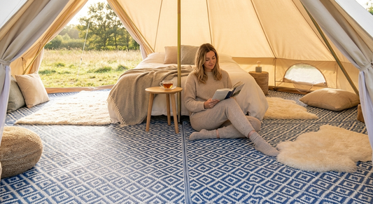 Bell tent matting blue and white for 3x4m tents - product detail