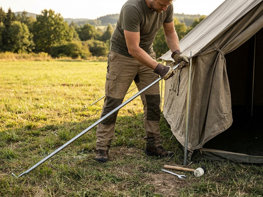 Storage tent support bar made of galvanised steel in silver - product detail