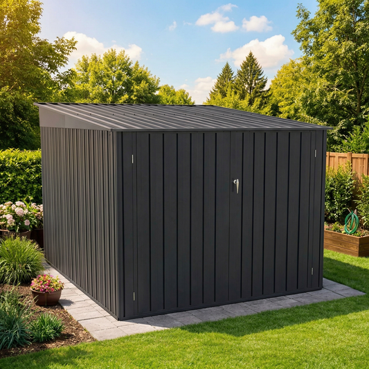 Galvanised steel bike shed in anthracite colour - product detail