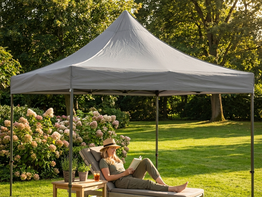 Grey gazebo roof cover 3x3m, polyester PVC, outdoor use - product detail