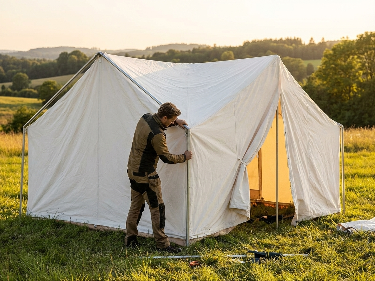Connecting pipe for storage tent in silver galvanised steel - view 3