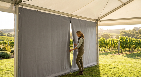 White 7m partition wall made of strong PVC for marquees - product detail