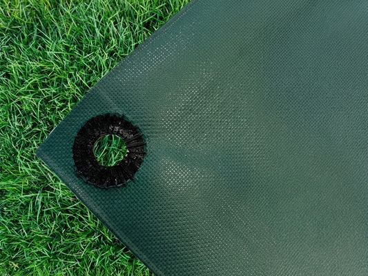 Green 10x12 metre tarpaulin made from TPO for outdoor use - product detail