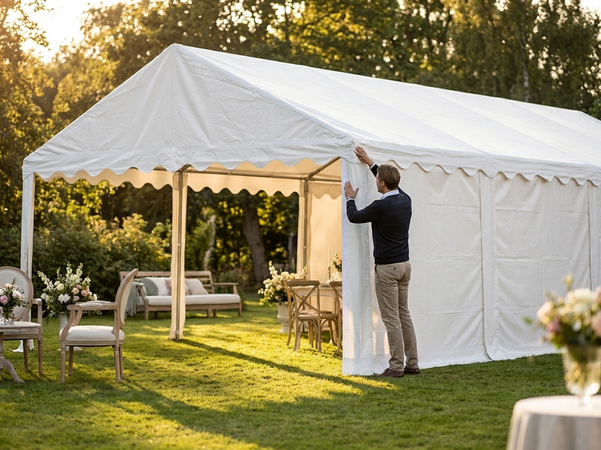 White marquee roof cover 6x8m PVC for outdoor events - view 3