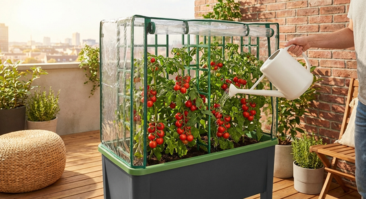 Self-watering planter box in anthracite, perfect for urban gardening - product detail