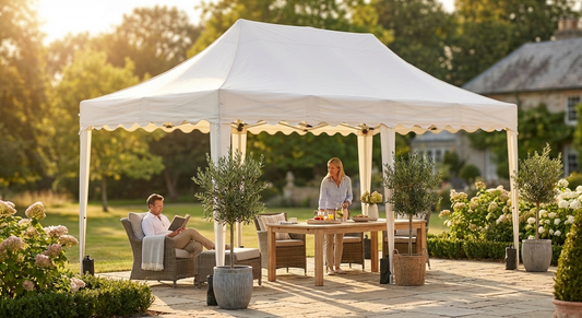 White gazebo roof cover 4x6m polyester with PVC for outdoor use - product detail