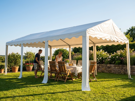 White marquee roof cover 5x8 m made of PVC/polyester - product detail