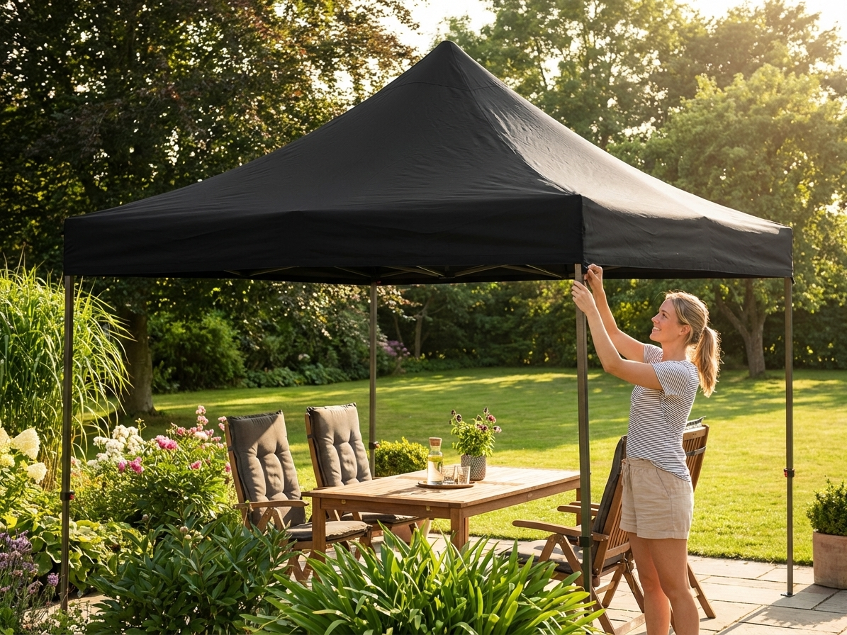 Black gazebo roof cover 3x3 metres for outdoor use - view 3