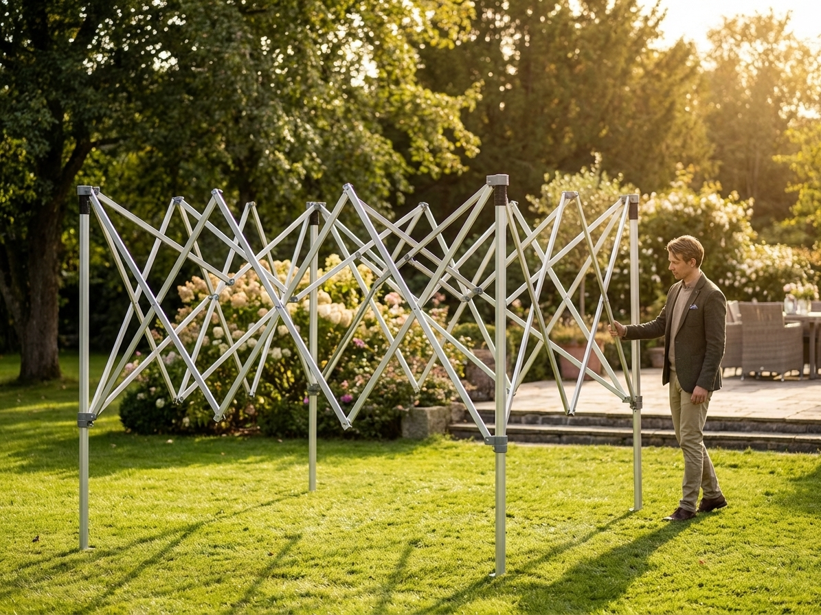Aluminium gazebo frame in silver with 50 mm tubes for outdoor use - view 3