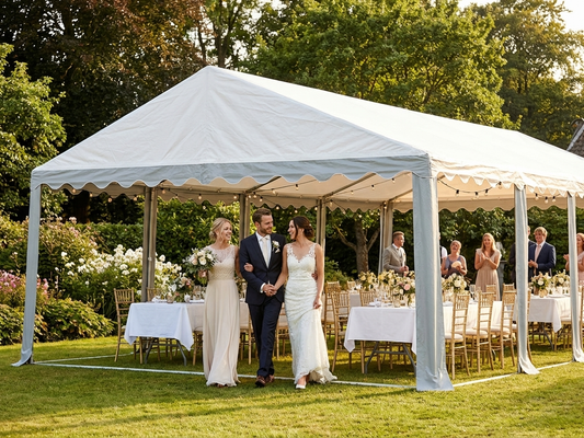 Marquee roof cover in white/grey for 4x6 m size - product detail