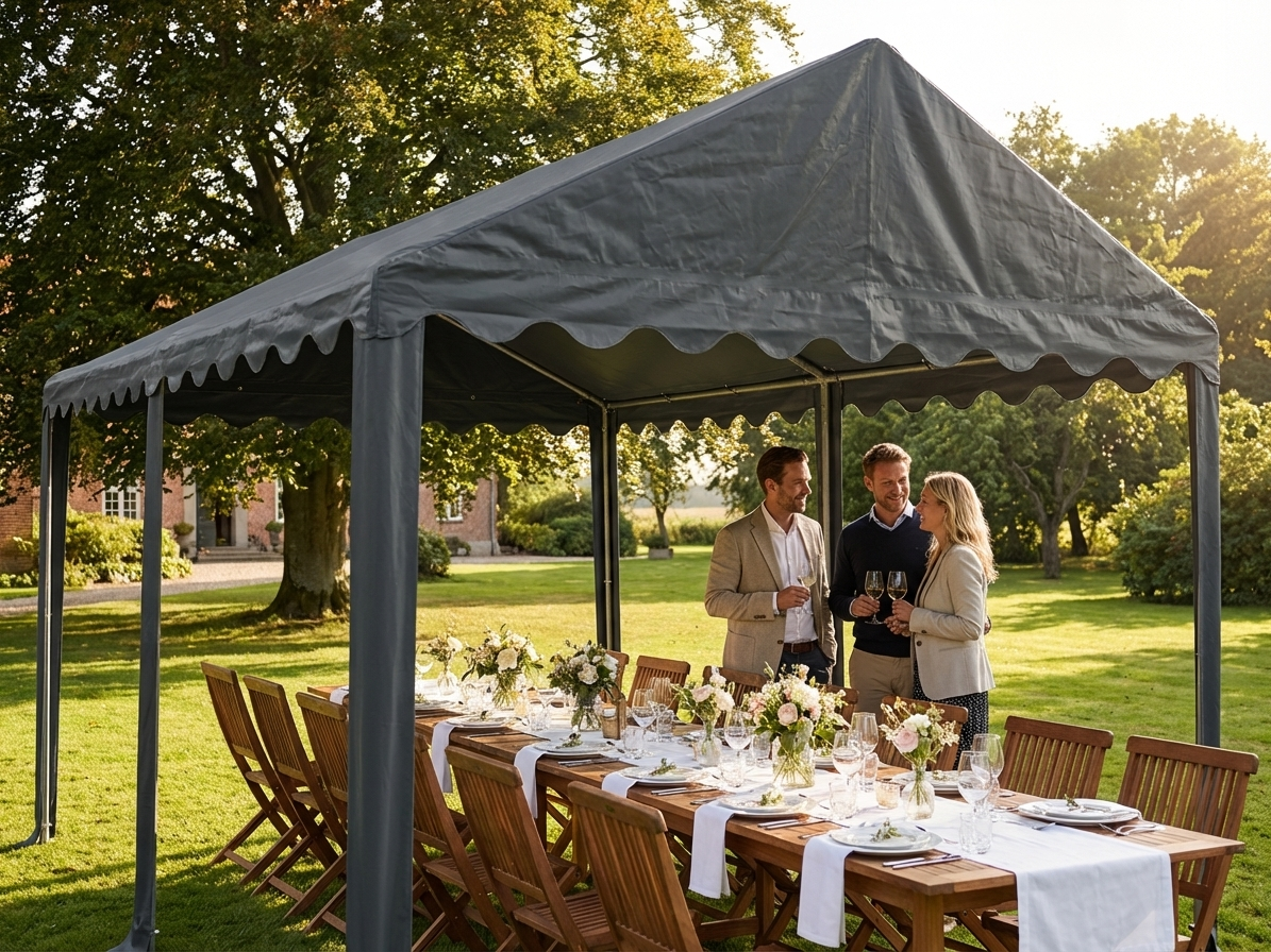 Marquee Roof Cover 5x10 m Dark Grey PVC/Polyester - view 3