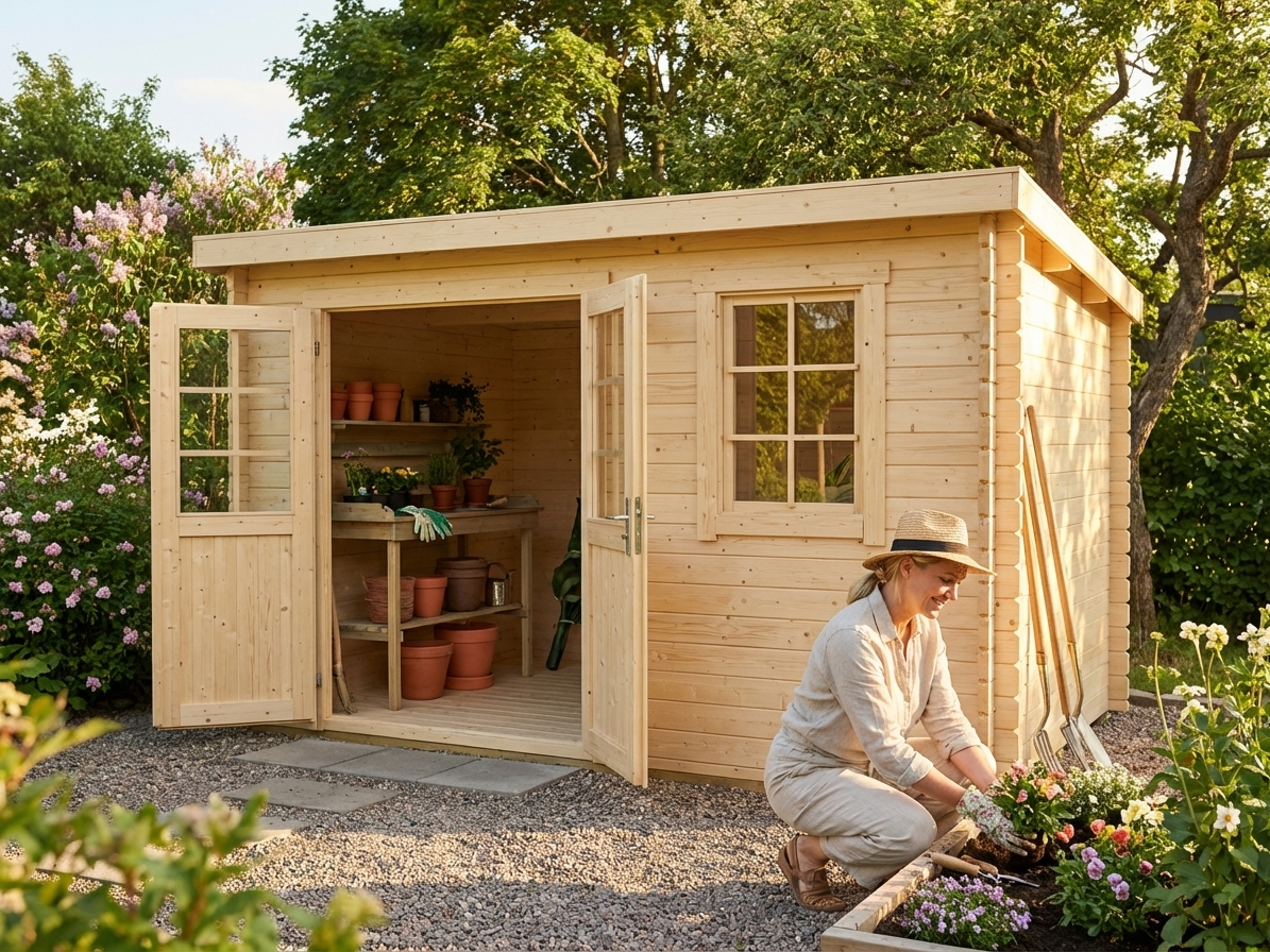 Natural wooden shed made from Nordic Spruce - view 3