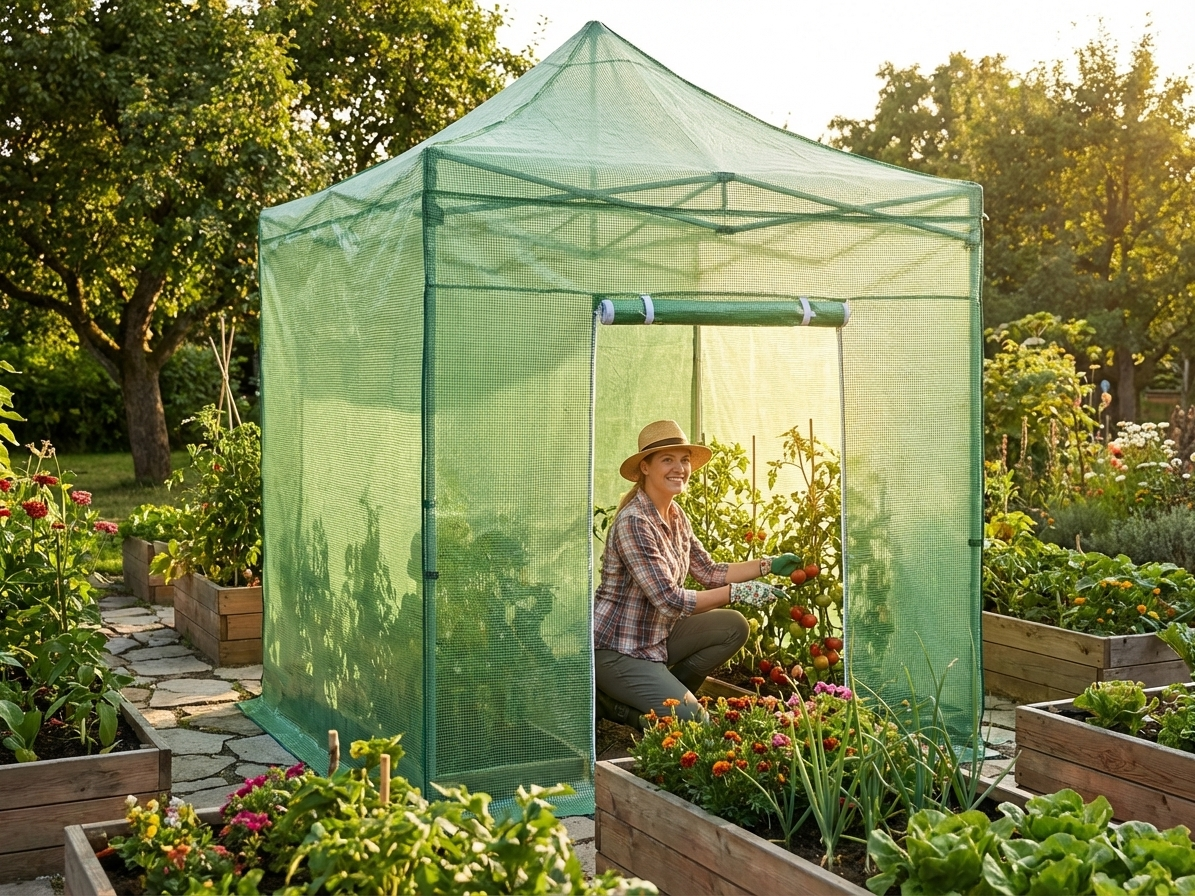 Greenhouse Cover 2x2 m Polyethylene Green/Transparent - view 3