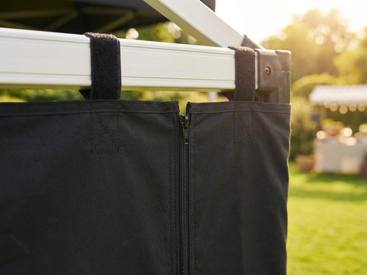 Black sidewall with zipper for 3m FleXtents, ideal for outdoor events - product detail