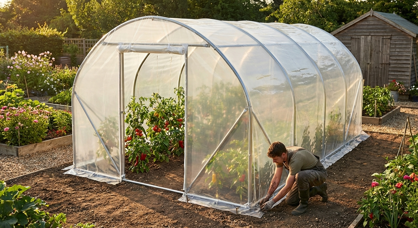 Polytunnel Greenhouse Cover 3.6x6 m Transparent 180 Micron UV-Resistant - view 3