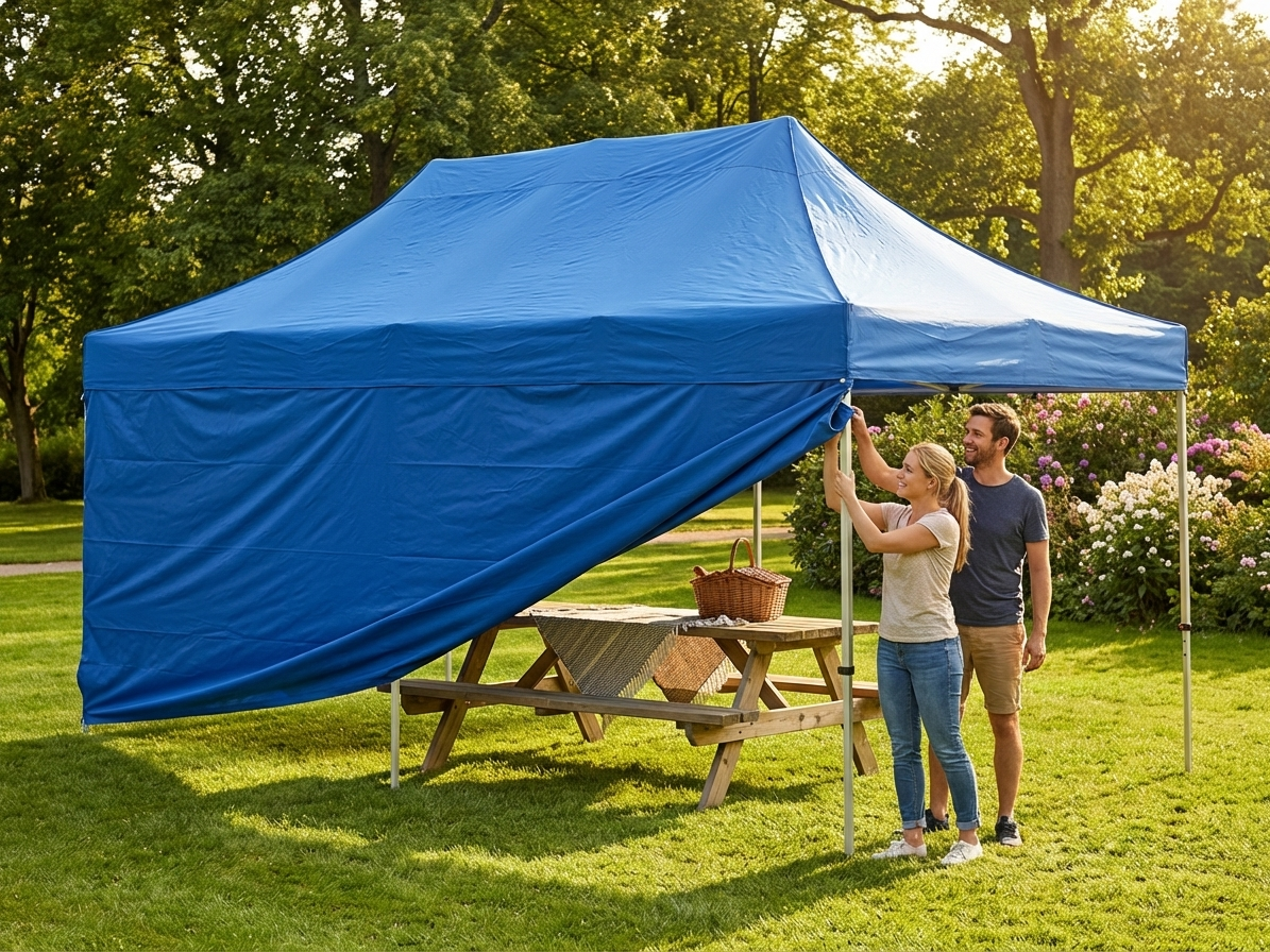 Blue Gazebo Roof Cover 3x6 m for Outdoor Use - view 3