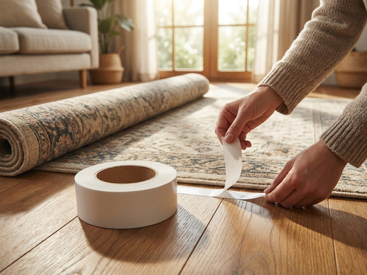 Double sided carpet tape, adhesive, 20m x 40mm - product detail