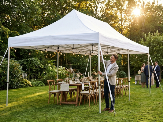 White gazebo roof cover 4x8m made from heavy-duty PVC - product detail