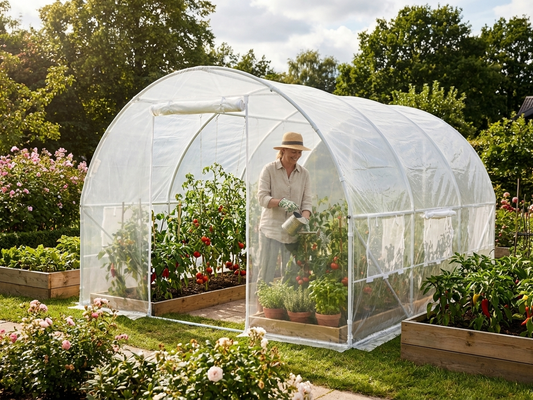 Polytunnel Greenhouse 3x4.5m Transparent with Galvanised Steel Frame - product detail