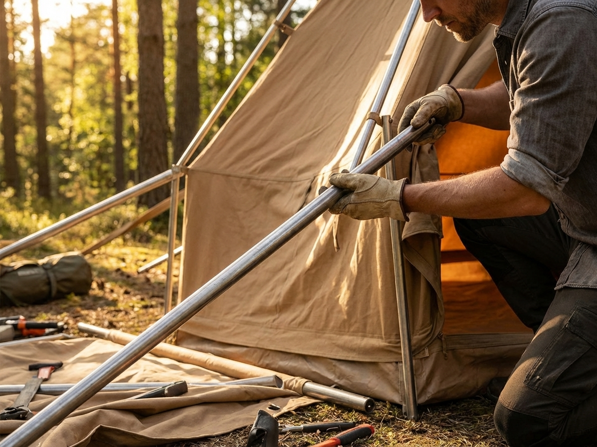 Galvanised steel connection pipe for storage tents - view 3