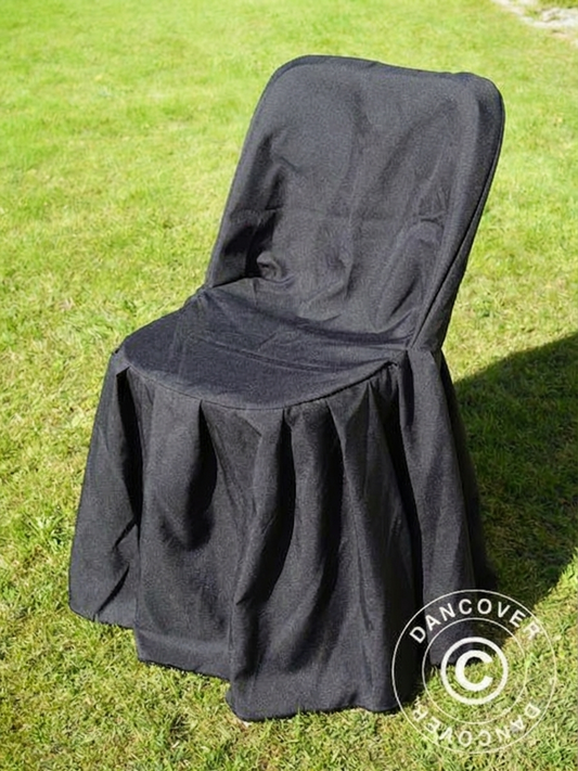 Black chair cover made from polyester for 44x44x80 cm chairs - product detail