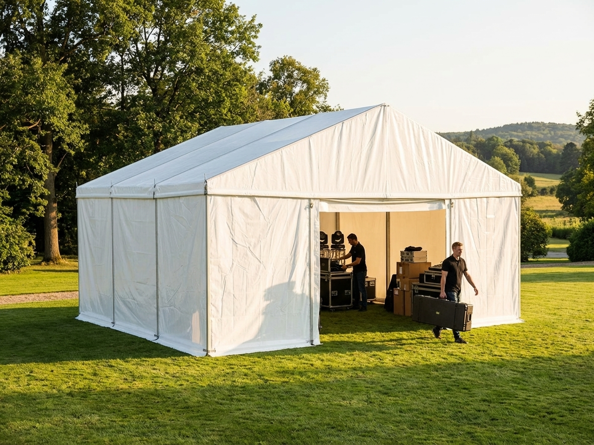 9x9 m PVC event marquee in white with aluminium frame for outdoor use - view 3