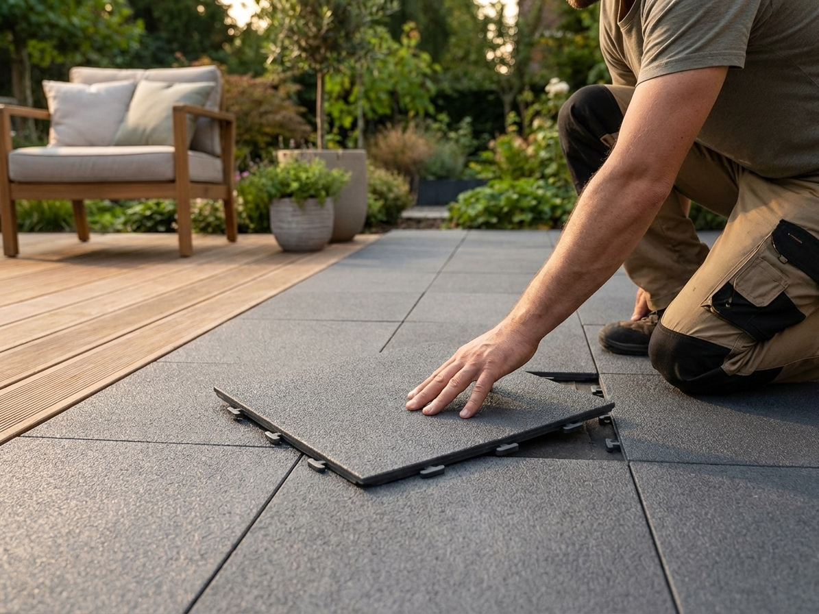 Anthracite flooring corner piece made from recycled PE for indoor and outdoor use - view 3