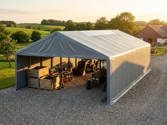 Grey PVC roof cover for storage shelter - product detail