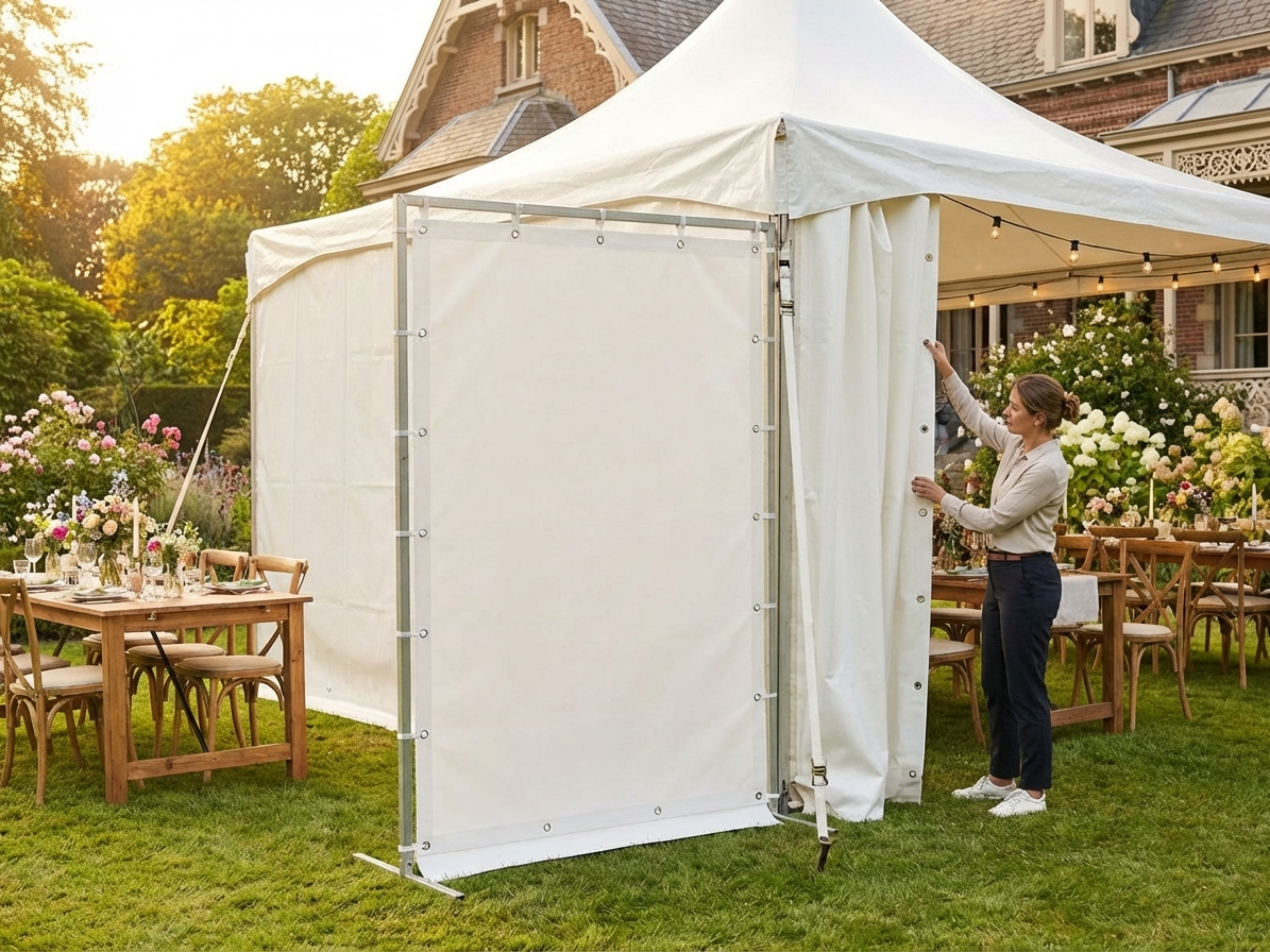 White marquee sidewall made of strong PVC for outdoor events - view 3