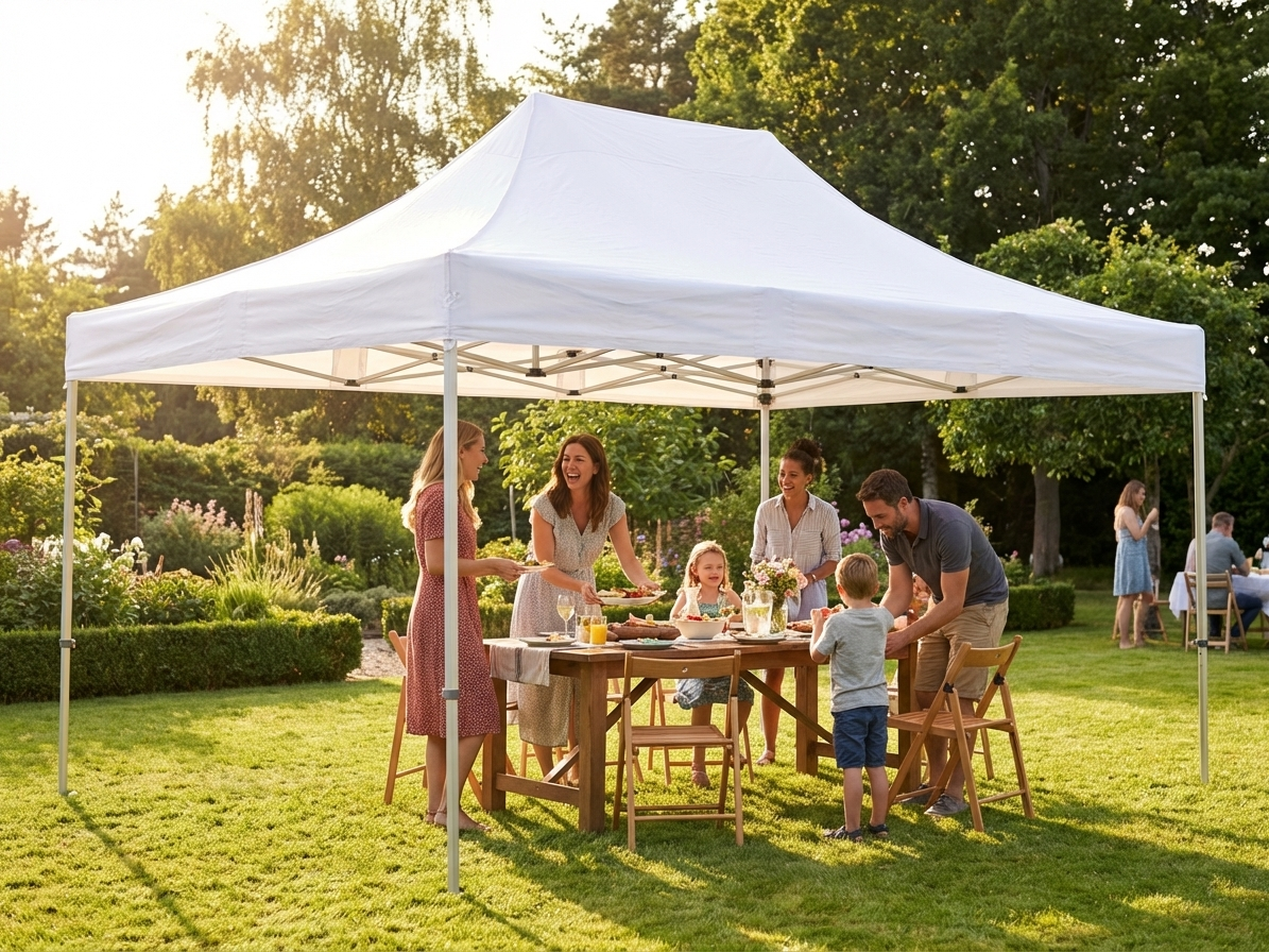 Heavy duty pop-up gazebo with white PVC roof and aluminium frame - view 3