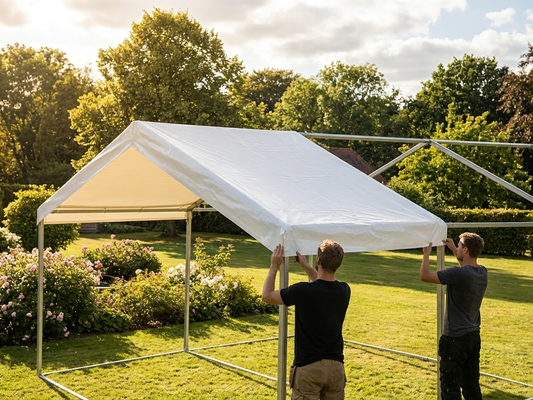 White PVC roof cover 6x2m for outdoor use - product detail