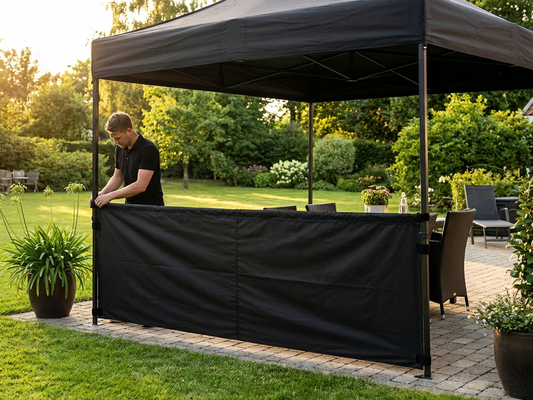 Black Sidewall for Gazebo 4m, PVC Backed Polyester - product detail