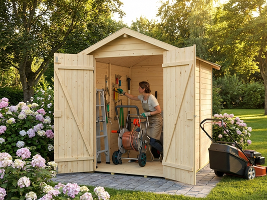 Wooden Garden Shed made from Nordic Spruce in natural finish - product detail