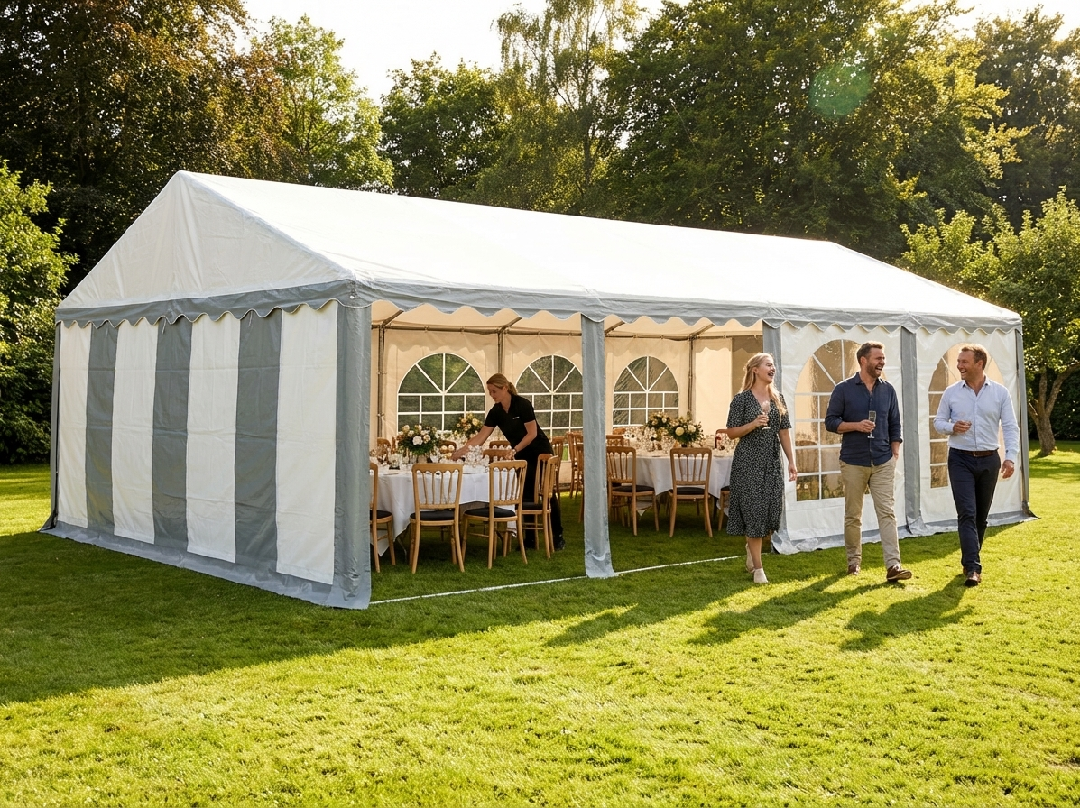 Durable 6x12m Grey and White marquee for outdoor events - view 3