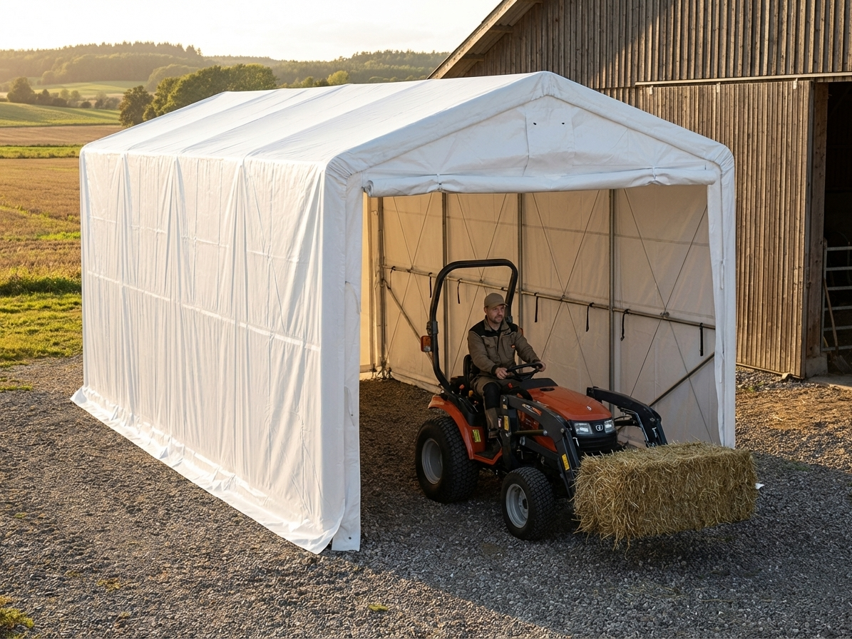 White PVC storage shelter for industrial use - view 3