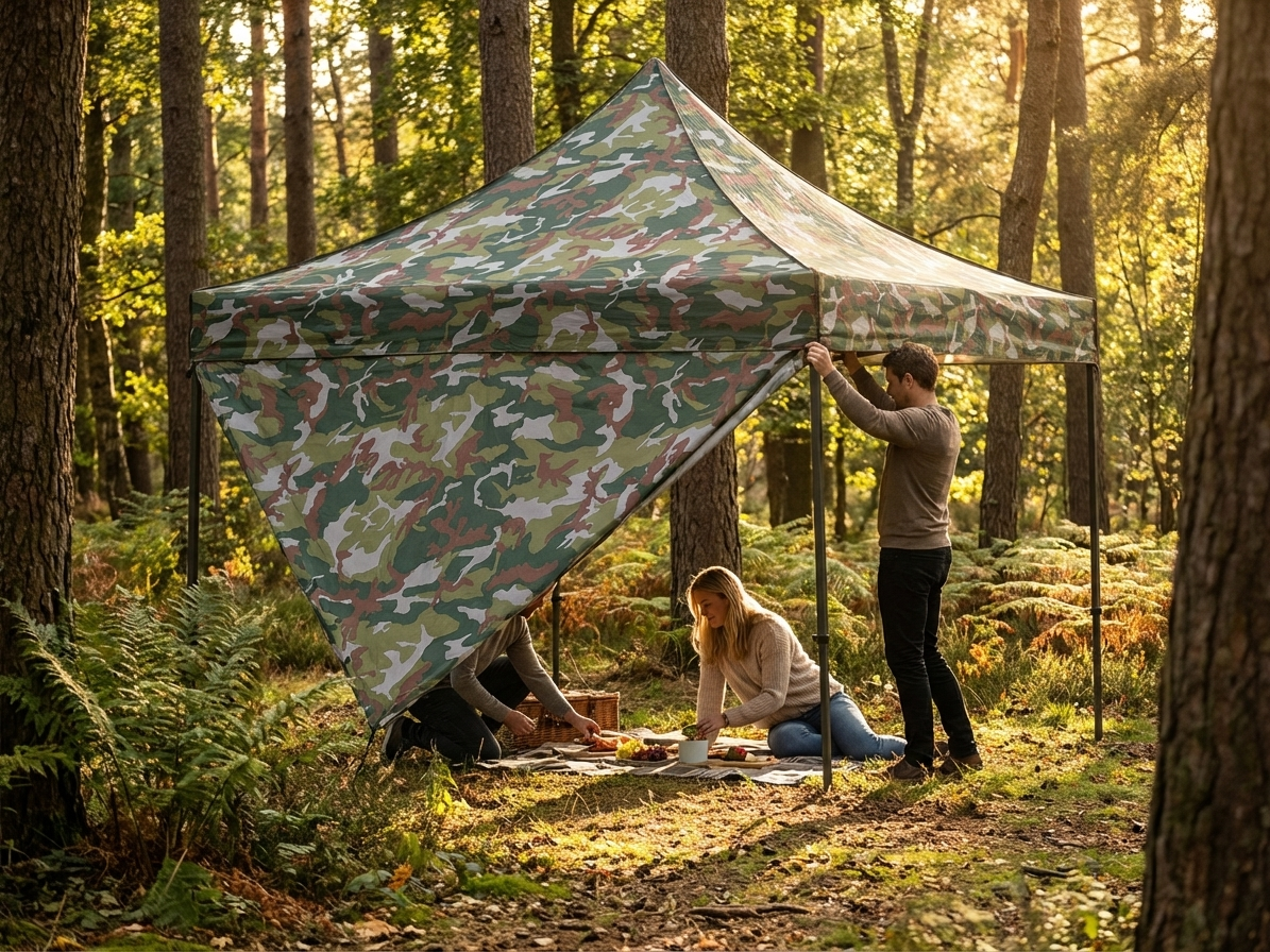 Camouflage gazebo roof cover 3x3 m for outdoor use - view 3
