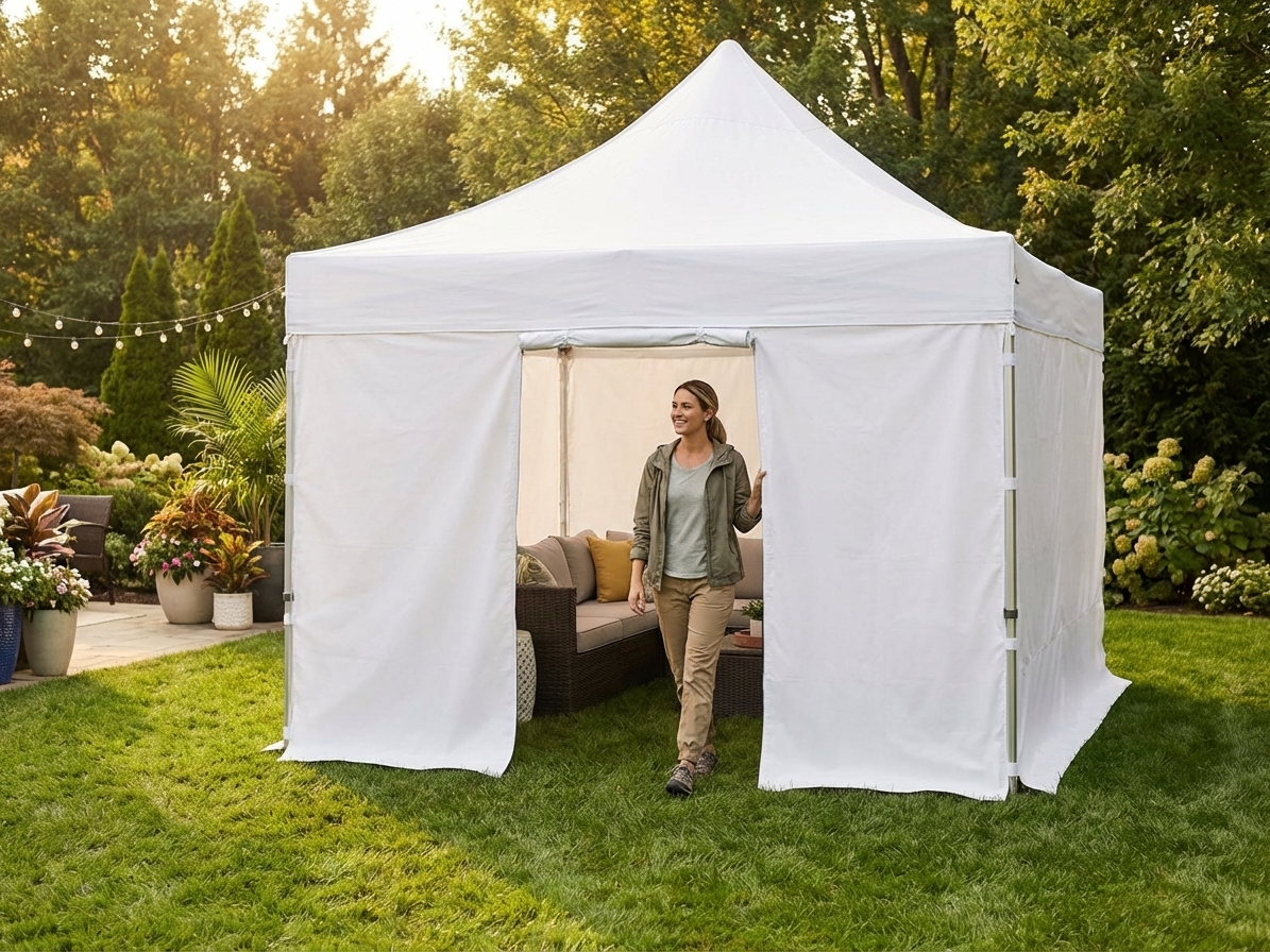 White PVC sidewall with door for event shelter, 3m - view 3