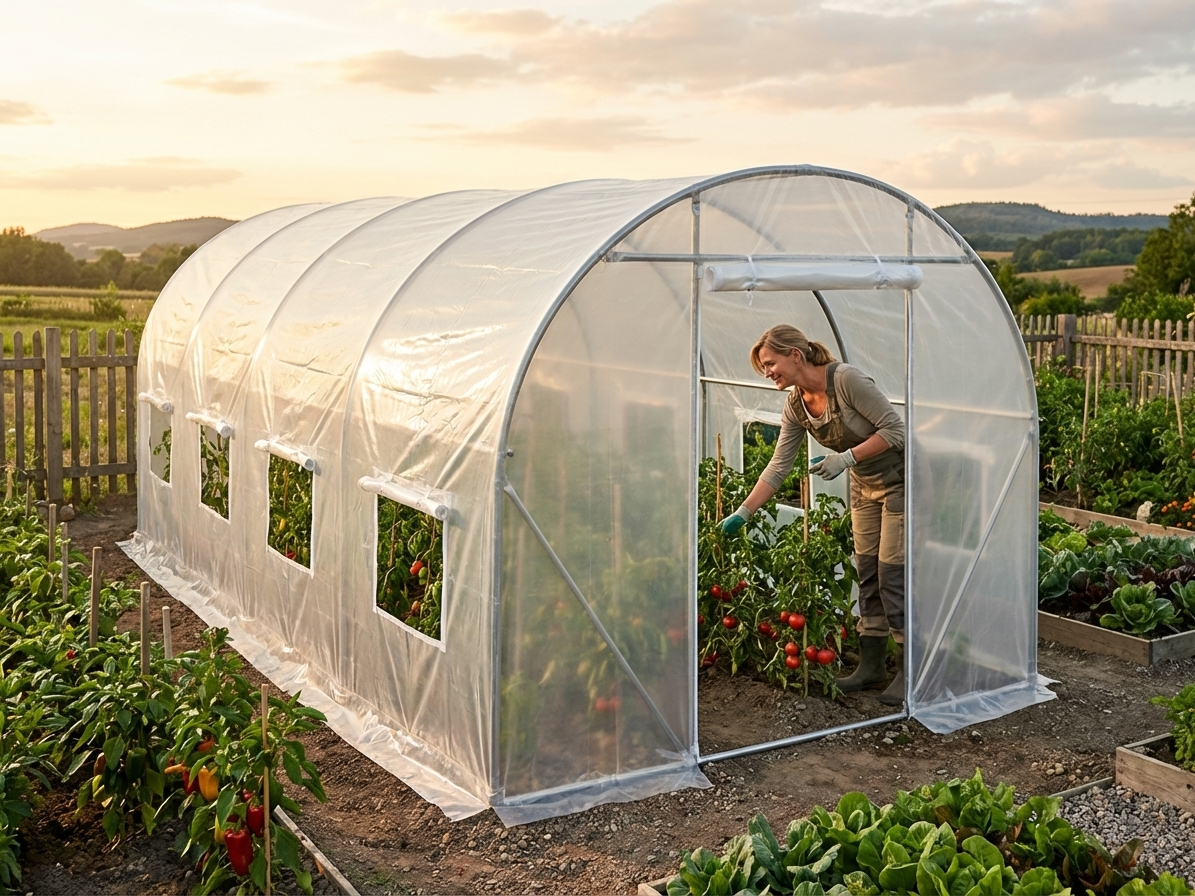 Transparent polytunnel greenhouse cover, 180 micron for UV and water resistance - view 3